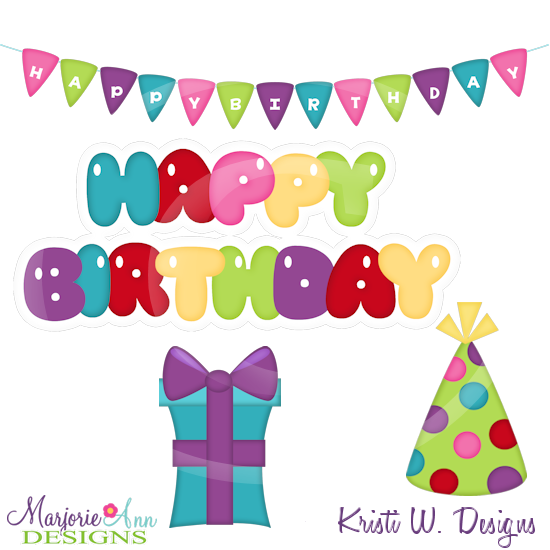 Birthday Titles & Elements Cutting Files-Includes Clipart - Click Image to Close